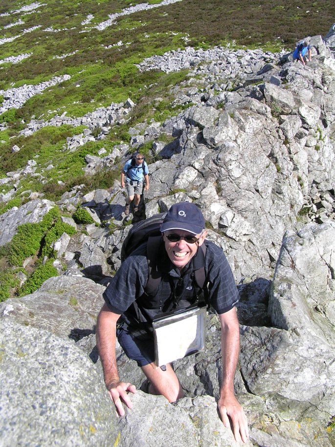 Steve getting to grips with the Stipper Stones.